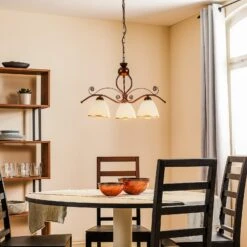 Suspension Roma En Blanc Et Brun, à Trois Lampes -Paulmann || Hera Soldes 6118231 1