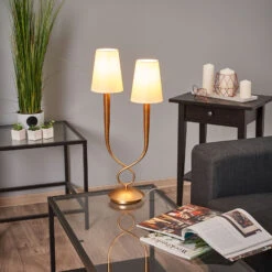 Lampe à Poser à 2 Lampes Paola, Dorée -Paulmann || Hera Soldes 6542161 2
