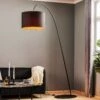 Lampadaire Arqué Avec Abat-jour Noir Et Doré -Paulmann || Hera Soldes 7022121