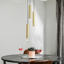 Douille Suspendue Baton, Laiton, à Trois Lampes -Paulmann || Hera Soldes 7022248 2