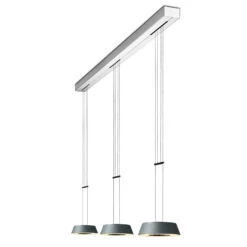 OLIGO Glance Suspension LED 3 Lampes Grise Mate
