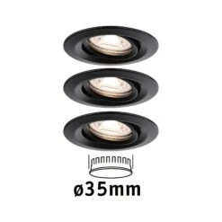 Paulmann Nova Mini Plus LED Easydim Lot De 3 Noir