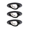 Paulmann Lampe Encastrée LED 93367 Set 3x4,8W Noir -Paulmann || Hera Soldes 7603164