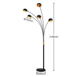 Lindby Lamiras Lampadaire En Noir Et Doré -Paulmann || Hera Soldes 8032433 3