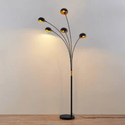 Lindby Lamiras Lampadaire En Noir Et Doré -Paulmann || Hera Soldes 8032433 4