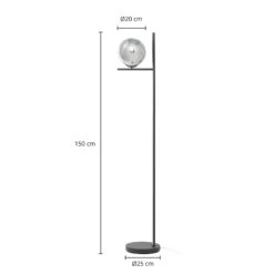 Lindby Denva Lampadaire Verre Fumé, Sphère Grise -Paulmann || Hera Soldes 8032630 4