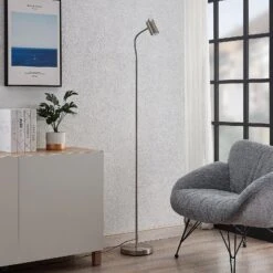 Lindby Ovirama Lampadaire En Fer, Nickel -Paulmann || Hera Soldes 8032654 1