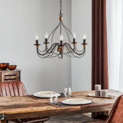 Lustre Fiamma Marrone 5 Lampes Sans Abat-jour -Paulmann || Hera Soldes 8603016 2