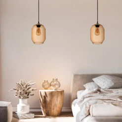 Suspension Barrel Abat-jour Verre Soufflé Brun -Paulmann || Hera Soldes 8612087 3