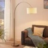 Lampadaire Arqué Railyn, Abat-jour Blanc Ancien -Paulmann || Hera Soldes 9621369