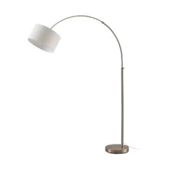 Lampadaire Arqué Railyn, Abat-jour Blanc Ancien -Paulmann || Hera Soldes 9621369 4