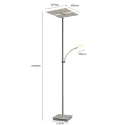 Lucande Lampadaire Indirect LED Parthena, Nickel -Paulmann || Hera Soldes 9624291 6