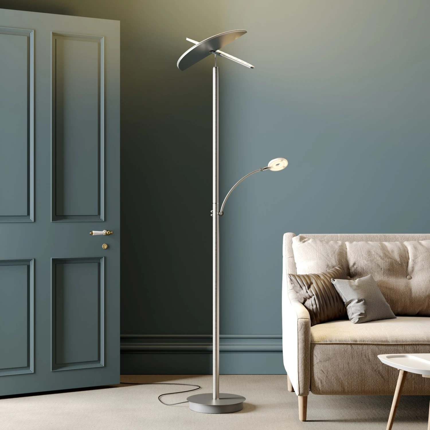 Lucande Lampadaire Indirect LED Anniki, Nickel 3 Lucande Lampadaire Indirect LED Anniki, Nickel