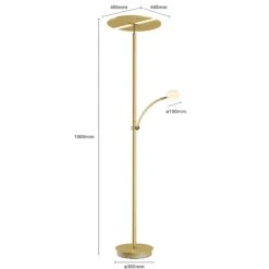Lucande Lampadaire Indirect LED Anniki, Laiton -Paulmann || Hera Soldes 9624294 6