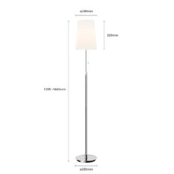 Lucande Pordis Lampadaire, 164 cm, Chromé-blanc -Paulmann || Hera Soldes 9624518 6