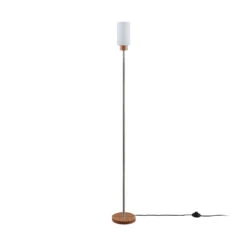Lindby Nicus Lampadaire En Bois Abat-jour En Verre -Paulmann || Hera Soldes 9624583 4