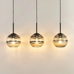 Lucande Ably Suspension, Verre Fumé, à 3 Lampes -Paulmann || Hera Soldes 9626472 1
