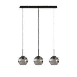 Lucande Ably Suspension, Verre Fumé, à 3 Lampes -Paulmann || Hera Soldes 9626472 2