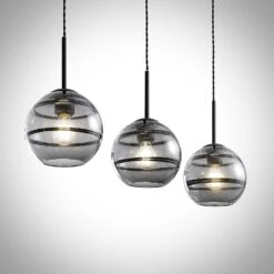 Lucande Ably Suspension, Verre Fumé, à 3 Lampes -Paulmann || Hera Soldes 9626472 4