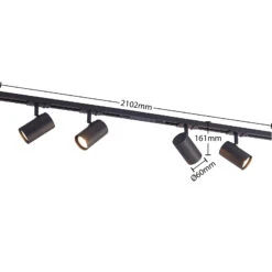 Lindby Linaro Rail Monophasé 4 Lampes Noir -Paulmann || Hera Soldes 9627143 3