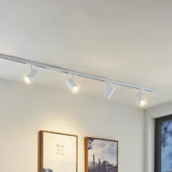 Lindby Ties Système Rail Monophasé, 4 Lampes Blanc -Paulmann || Hera Soldes 9627144 1