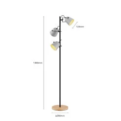 Lindby Adalin Lampadaire, Gris -Paulmann || Hera Soldes 9627379 6