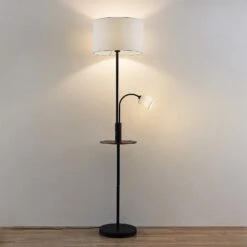 Lindby Aovan Lampadaire à Tablette Et USB, Noir -Paulmann || Hera Soldes 9627407 2