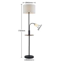 Lindby Aovan Lampadaire à Tablette Et USB, Noir -Paulmann || Hera Soldes 9627407 8