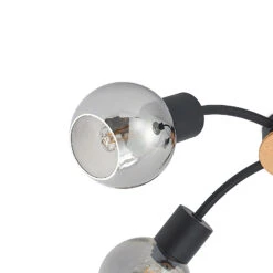 Lindby Eridia Plafonnier, Bois, 5 lampes, Rond -Paulmann || Hera Soldes 9627861 5