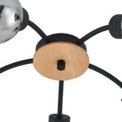 Lindby Eridia Plafonnier, Bois, 5 lampes, Rond -Paulmann || Hera Soldes 9627861 7