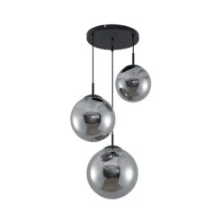 Lindby Teeja Suspension 3 Sphères Verre Gris Fumée -Paulmann || Hera Soldes 9628018 3