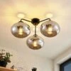 Lindby Navidia Plafonnier, Abat-jour En Verre Fumé -Paulmann || Hera Soldes 9628142