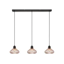 Lindby Metehan Suspension, à Trois Lampes, Cuivrée 12 Lindby Metehan Suspension, à Trois Lampes, Cuivrée -Paulmann || Hera Soldes 9628360 1