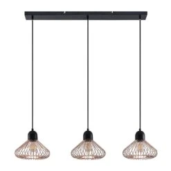 Lindby Metehan Suspension, à Trois Lampes, Cuivrée 13 Lindby Metehan Suspension, à Trois Lampes, Cuivrée -Paulmann || Hera Soldes 9628360 2