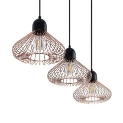 Lindby Metehan Suspension, à Trois Lampes, Cuivrée 16 Lindby Metehan Suspension, à Trois Lampes, Cuivrée -Paulmann || Hera Soldes 9628360 5