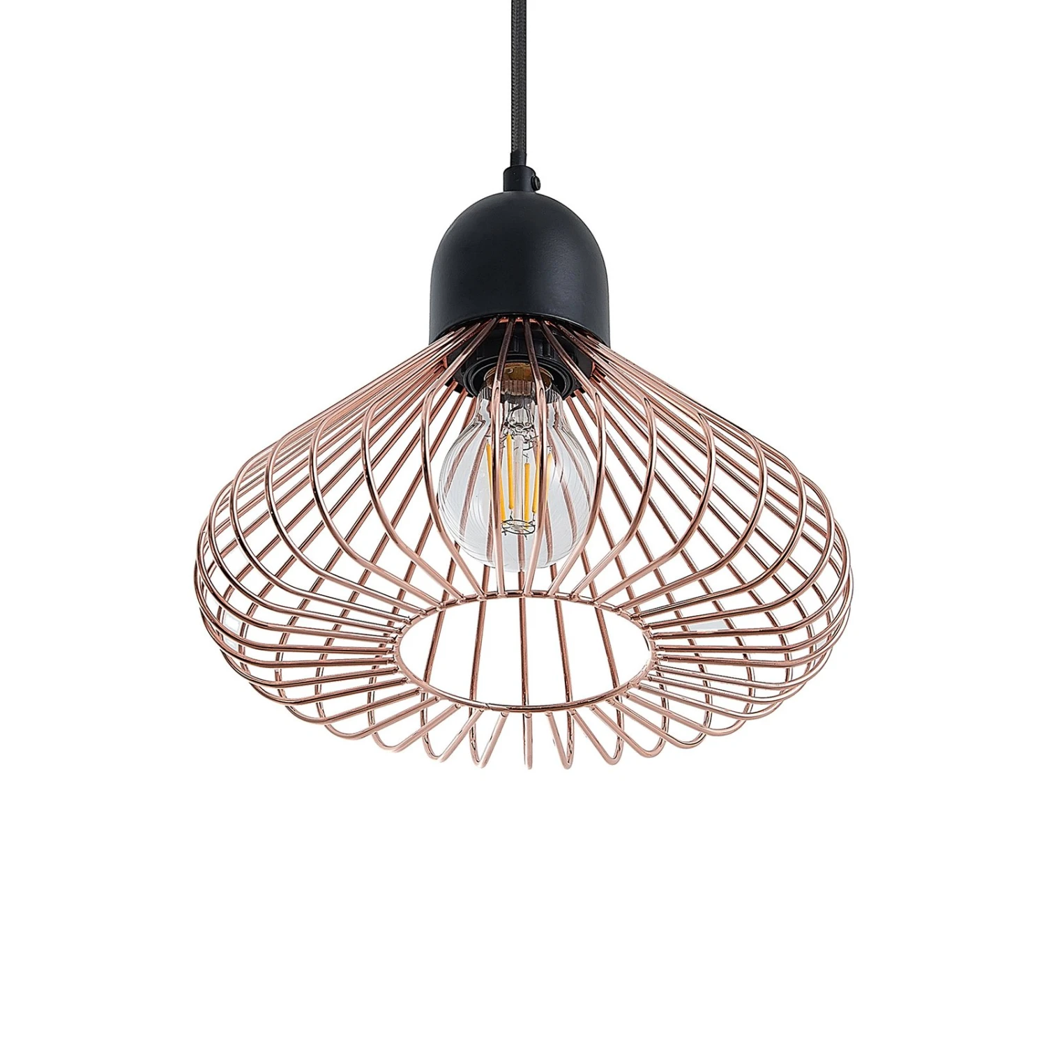 Lindby Metehan Suspension, à Trois Lampes, Cuivrée 9 Lindby Metehan Suspension, à Trois Lampes, Cuivrée – Image 7