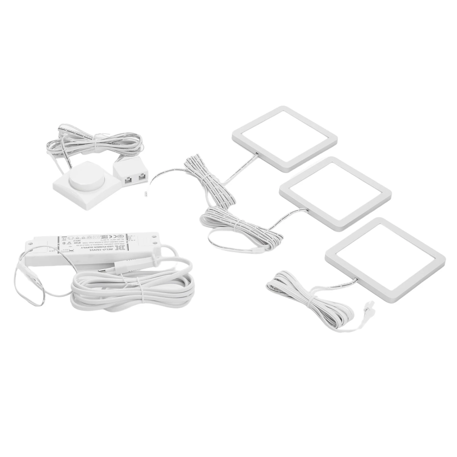 Lindby Antony Lampe Sous Meuble LED, X3 Argentée 4 Lindby Antony Lampe Sous Meuble LED, X3 Argentée – Image 2