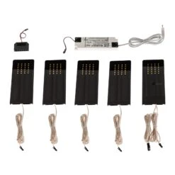 Prios Rixa Lampe Sous Meuble LED Noire 5 pièces -Paulmann || Hera Soldes 9934129 2