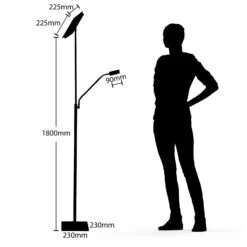 Lindby Sumani Lampadaire LED, Angulaire, Noir -Paulmann || Hera Soldes 9945432 6