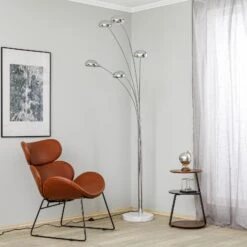 Lindby Sarinio Lampadaire Pied En Marbre, Chromé -Paulmann || Hera Soldes 9945500 2
