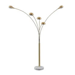 Lindby Sarinio Lampadaire Pied En Marbre, Laiton -Paulmann || Hera Soldes 9945501 3