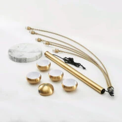 Lindby Sarinio Lampadaire Pied En Marbre, Laiton -Paulmann || Hera Soldes 9945501 7