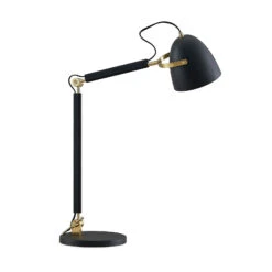 Lucande Nordin Lampe à Poser Noire/dorée Réglable -Paulmann || Hera Soldes 9976140 7