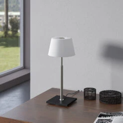 Lucande Madita Lampe à Poser Avec Pied En Frêne -Paulmann || Hera Soldes 9976147 2